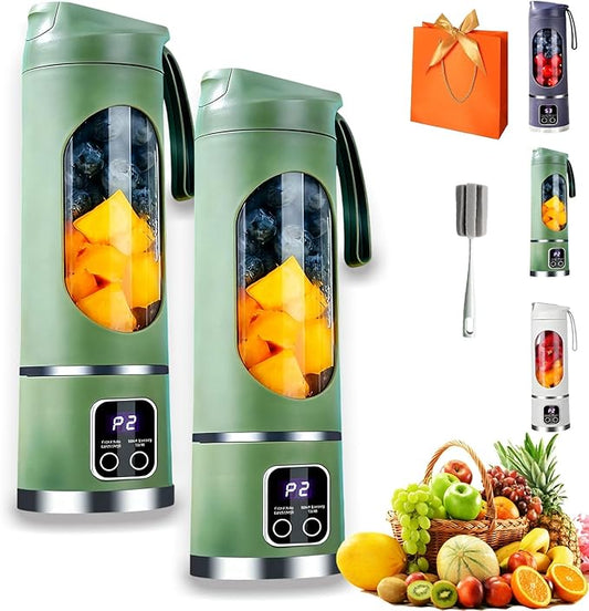 Digital Multimode Juicer Blender - Smart Led Display, Portable Usb Personal Electric Blender, Juicer Shakes And Smoothies Blender For Smoothies Liquid Diet, Shakes, Leak Proof Design (2PC-A)