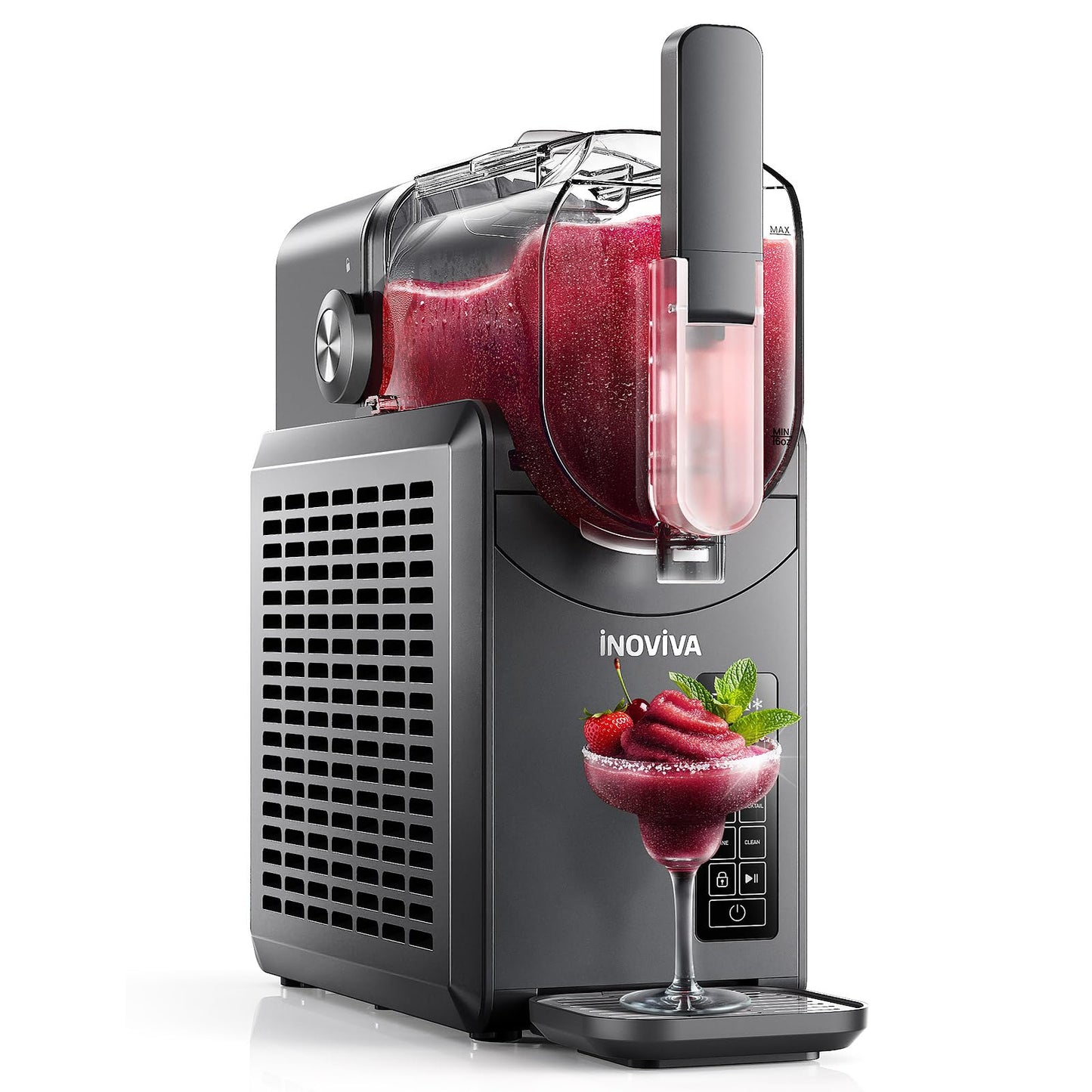 Slushie Machine, 88 oz INOVIVA Slushy Machine for Home with Self-Cleaning Function, No Ice Needed, Professional Frozen Drink Maker, 5 Preset Programs, Frozen Margaritas, Frappés, Milkshake, and More