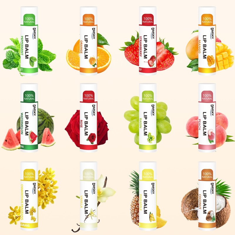DMSKY Lip Balm 108 Pack, Natural Lip Balm Bulk with Vitamin E and Coconut Oil, Moisturizing Lip Care for Dry Chapped Lips, Mothers Day Gifts and Teacher Appreciation Gifts