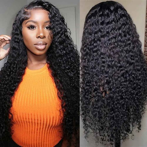 virginess Deep Wave Lace Front Wigs Human Hair Pre Plucked 18 Inch 13x4 Lace Frontal Closure Wig for Black Women Human Hair Glueless Deep Curly Lace Front Wig