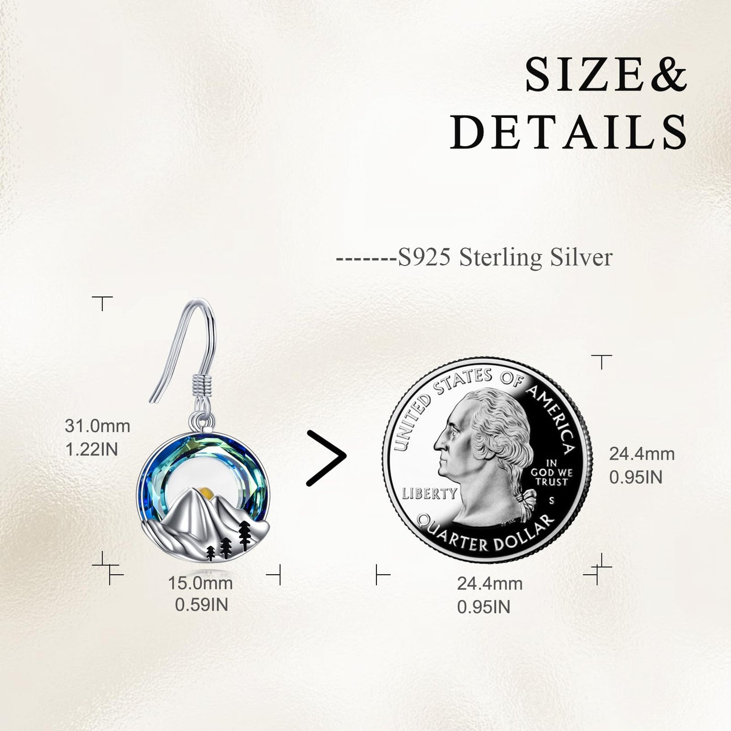 AOBOCO Mustard Seed Earrings for Women Sterling Silver Crystal Mountain Dangle Earrings Christian Jewelry Mothers Day Birthday Gifts for Mom (Crystal Mountain Hooks)