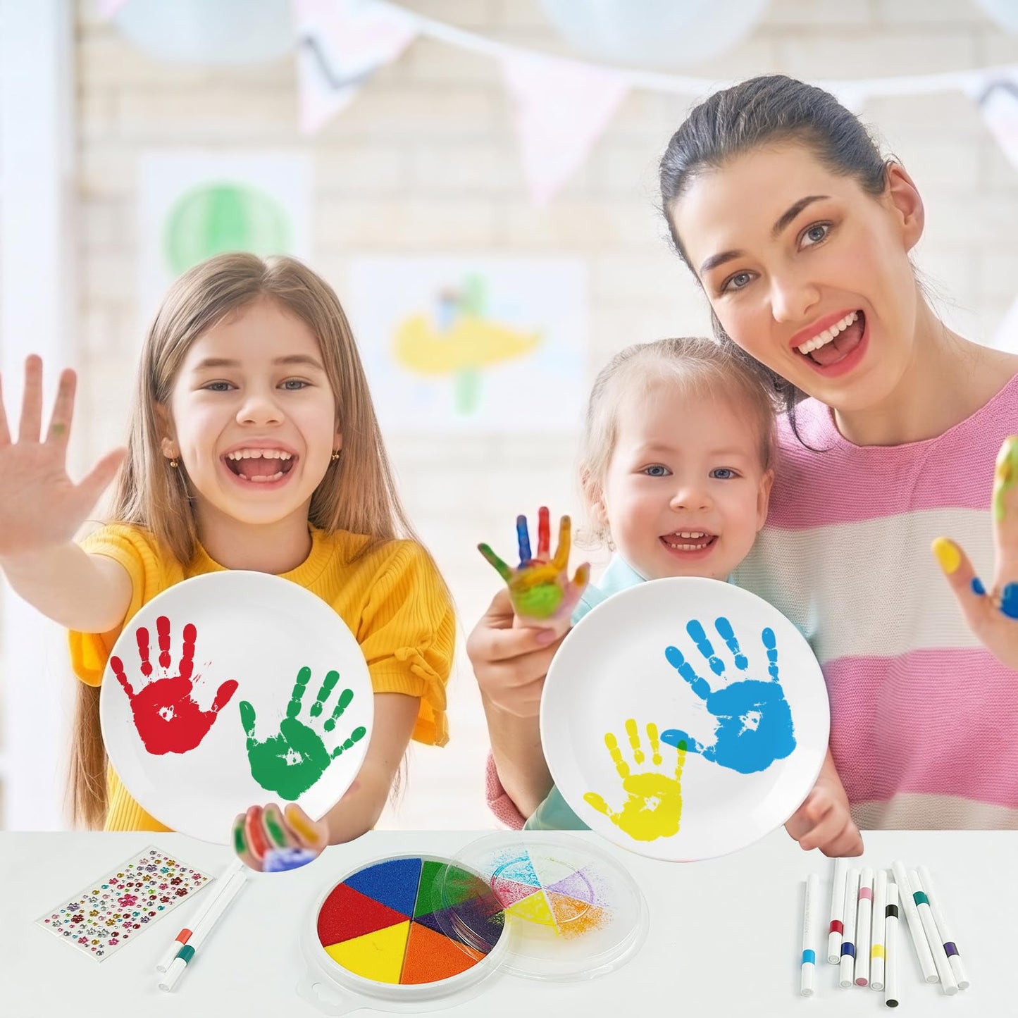 Cinrobiye 16 PCS Tree of Life Reusable Painting Stencils Kit, Decorative Stencil Set with Markers, Ink Pad and Craft Accessories for Fabric Painting, Tote Bag DIY, Canvas Art and Creative Projects