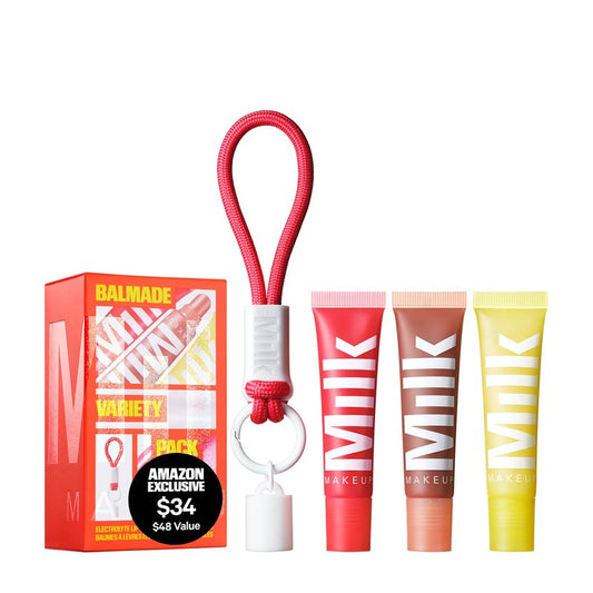 Milk Makeup Balmade Hydrating Lip Balm 3-Pack Gift Set, Full Size, Electron, Pump, Core
