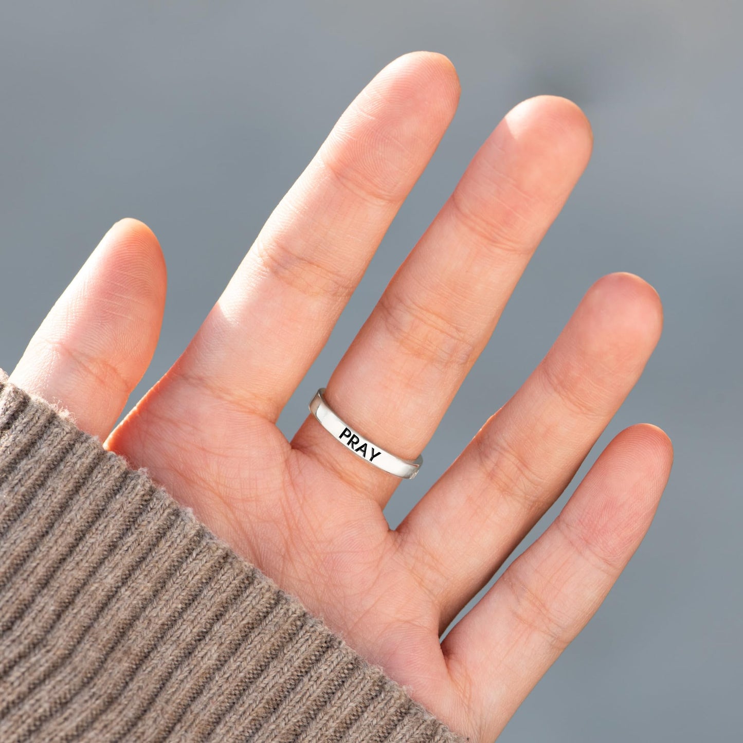 STORYJEWELLERY Silver Rings for Women, Cross Rings for Women, Purity Ring, Christian Ring, Christian Jewelry, Confirmation Gifts, Baptism Gifts, Size 5