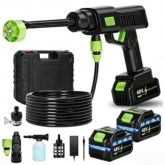 990PSI Portable Cordless Pressure Washer, Battery Powered Power Washer with 6-in-1 Nozzle, 10 Adjustable Levels Portable Pressure Washer, 33FT Hose Handheld Car Washer for Patio, Floor, Garden