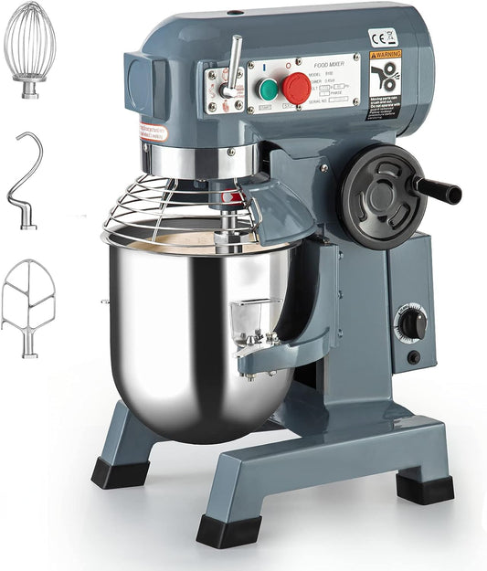 15 QT Commercial Stand Mixer 600W with 3 Speeds Adjustable, Electric Food Mixer with Stainless Steel Bowl Dough Hook and Beater, Commercial Food Mixer with Safety Guard for Bakery Restaurant Pizzeria