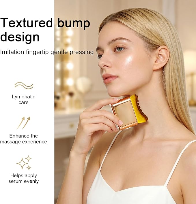 [Upgraded] Facial Lymphatic Contour Face Brush – Rounded Edge & Soft Bristles Sculpting Tool for Face, Lymphatic Drainage-Inspired Massage Brush for Skincare Routine