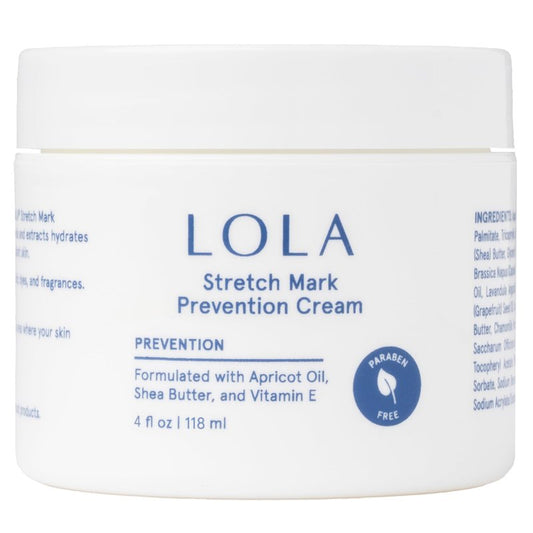 LOLA Stretch Mark Prevention Cream - Hydrating Cocoa Butter Body Oil After Shower - Firming Skin Elasticity for Maternity - Hypoallergenic Scar Cream for Surgical Scars - 4 Fl Oz, Pack of 1