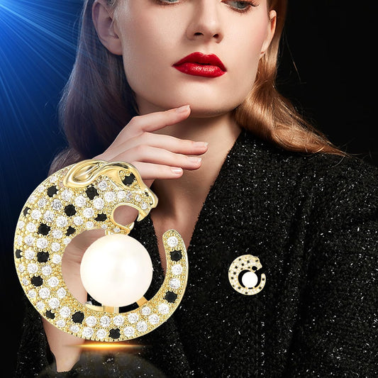 AILONMEI Brooches And Pins For Women Fashion Elegant Flower Broches Lady Costume Jewelry Brooch Pins (Leopard)