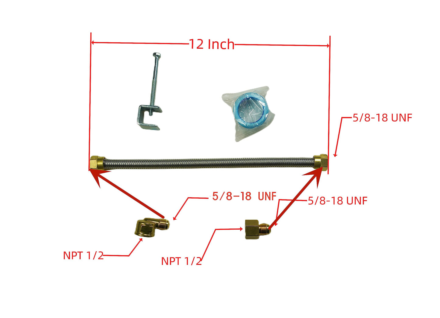 18"-30" Burner Pan for Gas Fireplace Gas Fireplace Burner Gas Logs Propane Burner (18 inch Two Pipe)