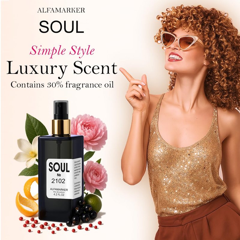 ALFAMARKER SOUL № 3701 Lucky Idol – Perfume for Women | Long Lasting Eau de Parfum Spray 4.0 Fl Oz / 120ml | Boutique-Inspired Floral Fruity Women’s Fragrance