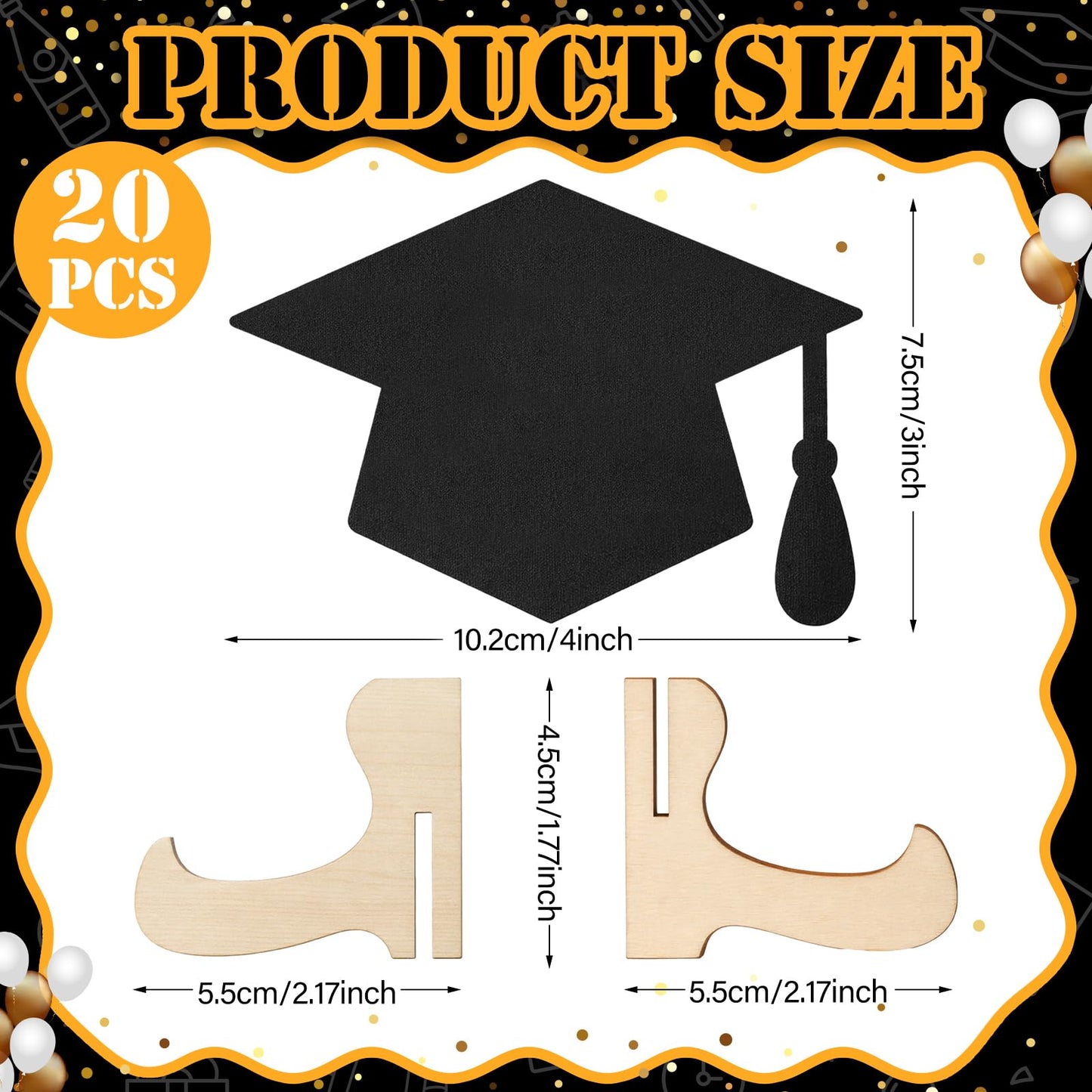 Eaasty 20 Pcs Mini Chalkboard Signs Graduation Party Food Labels for Party Buffet with Stand Wooden Erasable Reusable Blackboard Food Catering Supplies Display for Graduation Table Setting Name