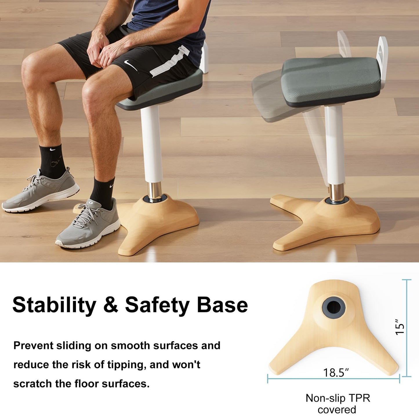 ERGO COLLECT Standing Desk Chair - Ergonomic Wobble Stool for Adults - Active Seating Stool Height Adjustable (22"-31.9") - Perfect for Home Office, Standing Desks, and Classrooms