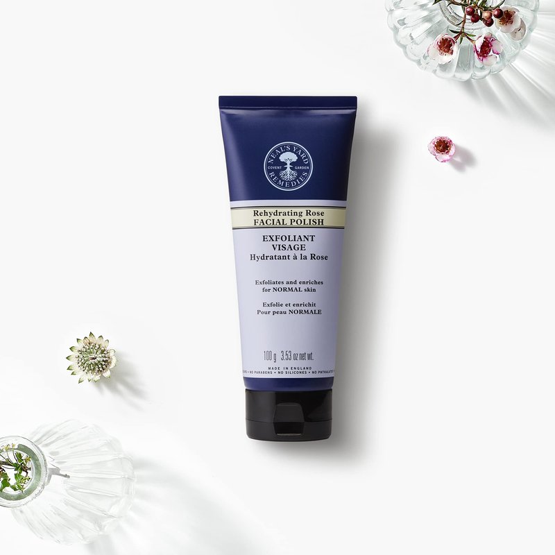 Neal's Yard Remedies Rehydrating Rose Face Polish | Exfoliating Face Scrub With Damask Rose | For Dehydrated Skin |3.53 oz. net wt.