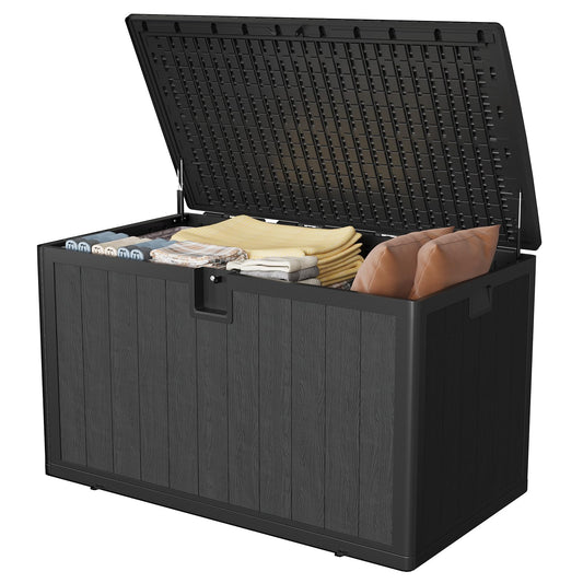 130 Gallon Waterproof Outdoor Storage Box, Lockable Deck Cabinet for Patio Furniture, Outdoor Cushion Organizer, Garden Tools, Package Delivery, Deck Boxes Outdoor Waterproof