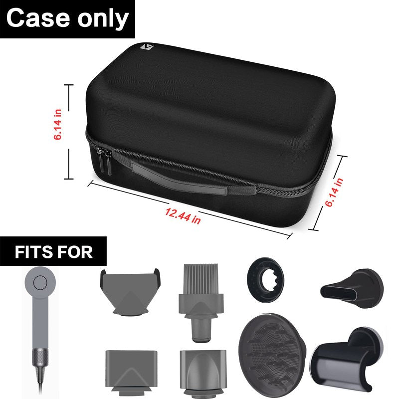 ANKHOH Case Holder for Dyson Supersonic Hair Dryer, Blow Dryer Storage Bag for Dyson Supersonic Limited Gift Set Edition and Accessories,Box Only-Full Black