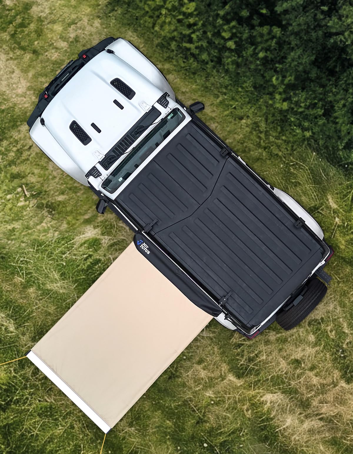 4.6'x6.6' Roof Rack Pull-Out Sun Shade+Foldable Mattress