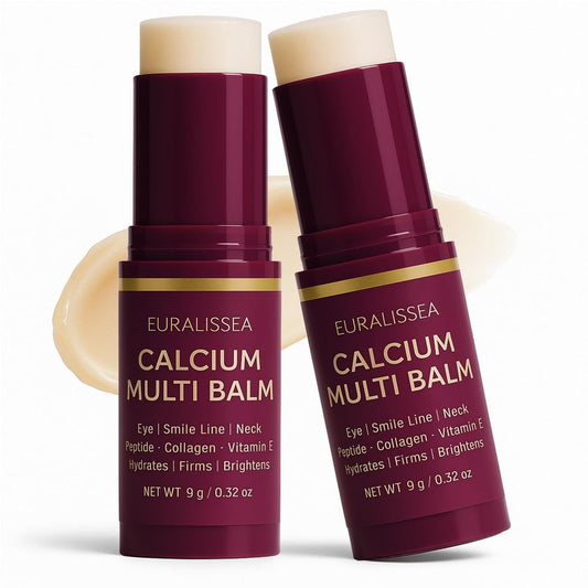 Euralissea Calcium Multi Balm Stick 2 Pcs – Calcium Boost Firming for Eyes & Hydrating Treatment with Peptides & Vitamin E – All Skin Types