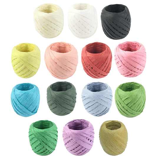 14 Rolls Raffia Ribbon, 14 Colors Packing Paper String, 924 Feet Raffia Twine String Set for Valentine's Day Festival Party Gifts Wrapping Florist Bouquets DIY Weaving Crafts Decoration
