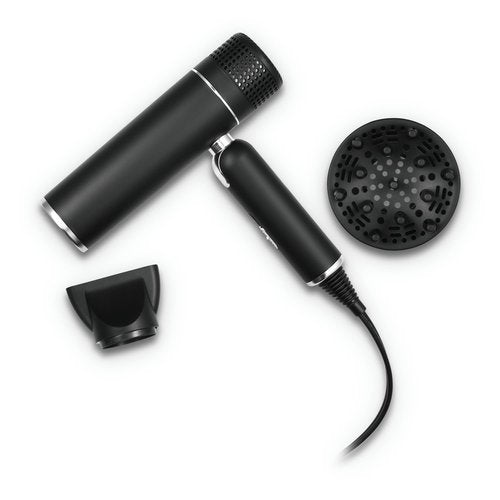 StyleCraft Ace Foldable Lightweight Hair Dryer with Powerful Motor with Diffuser and Concentrator Nozzle