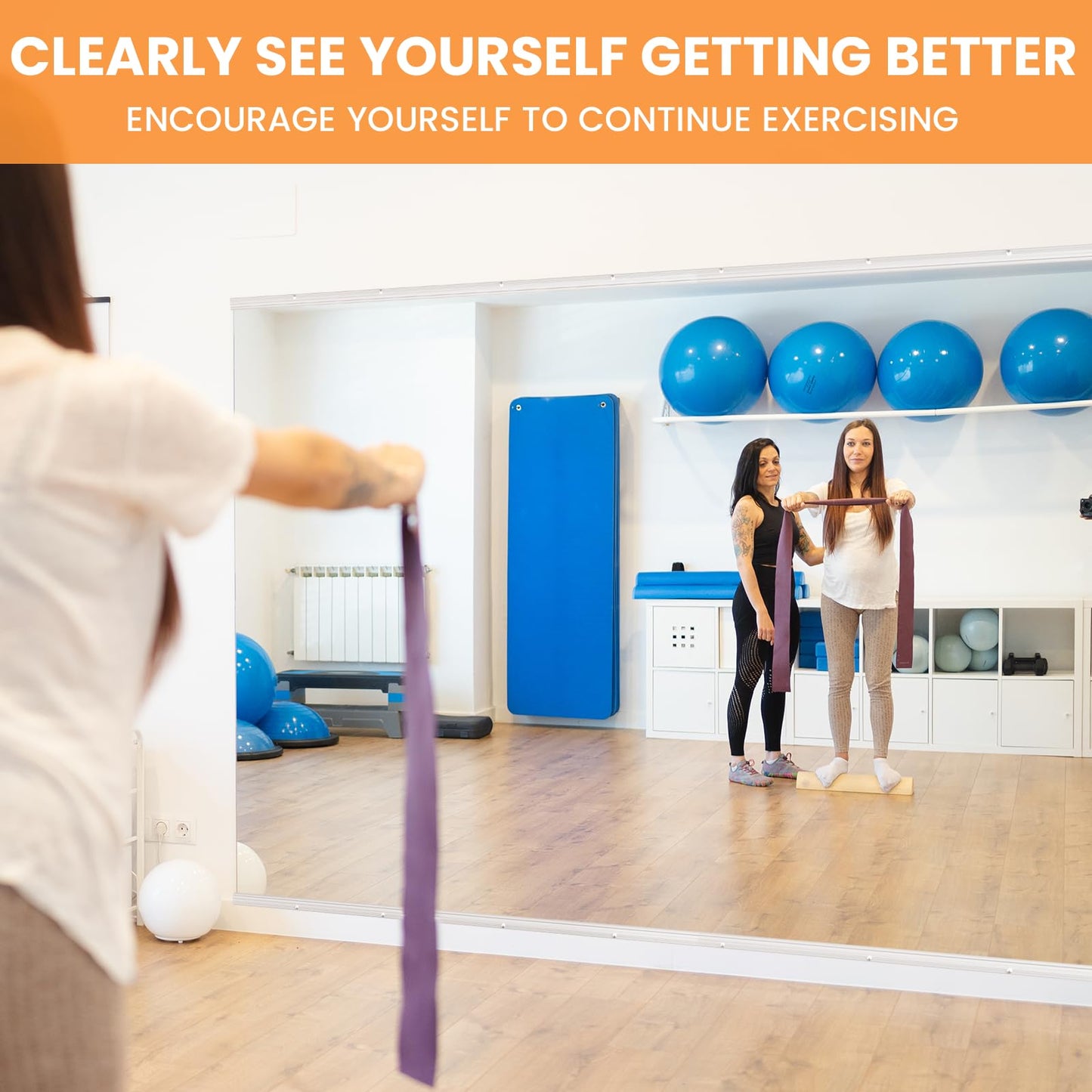 Peegel Home Gym Mirror - 56''x16''(3PCS) Large Frameless Tempered Glass Workout Mirrors for Home Gym Wall,Yoga,Garage,Dance