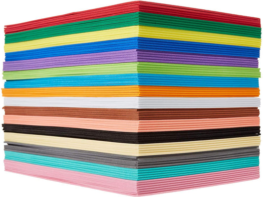 80 Pack EVA Foam Handicraft Sheets, 16 Colors, 6 x 9 Inches, 2mm Thick - Colorful Crafting Sponge Paper for Classroom Art and Craft DIY Projects | Thick and Soft Paper