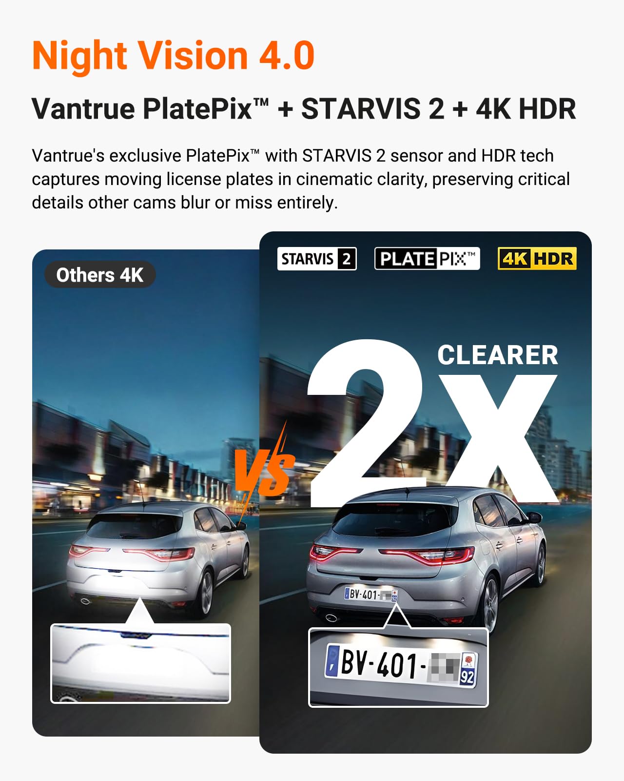 Vantrue N4 Pro S 4K 3 Channel Dash Cam w/Triple STARVIS 2, 4K+1080P+2.5K Front Inside Rear Dash Camera, 4+2.5K Dual Channel, HDR IR Night Vision, Voice Control, Parking Mode, GPS, Wi-Fi, Support 1TB