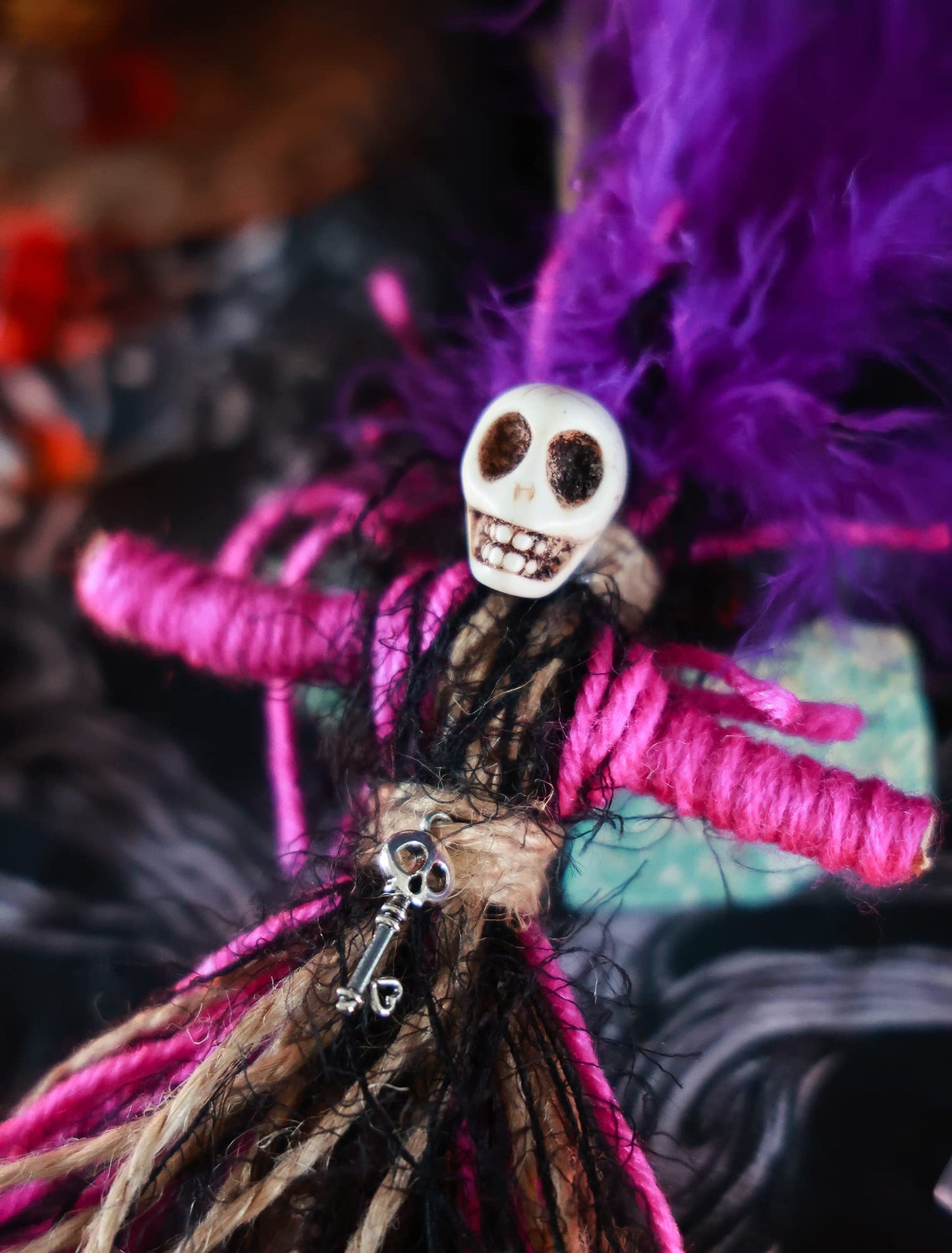 Nosadi Voodoo Doll Real Handmade Creepy Dolls Set Horror Voodoo Supplies Skull Witches Poppet for Halloween Birthday Christmas Party Gift Decoration