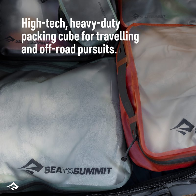 Sea to Summit Hydraulic Packing Cube, Dust and Water-Resistant Travel Organizer, MD / 3.5 Liter, Laurel Green