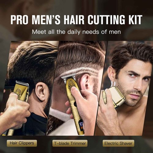Suttik Professional Hair Clippers for Men, Cordless Hair Clippers & Hair Trimmer & Electric Shavers for Men, 3 in 1 Clippers for Hair Cutting Kit, Beard Trimmer Razors Haircut Grooming Kit Barber Set