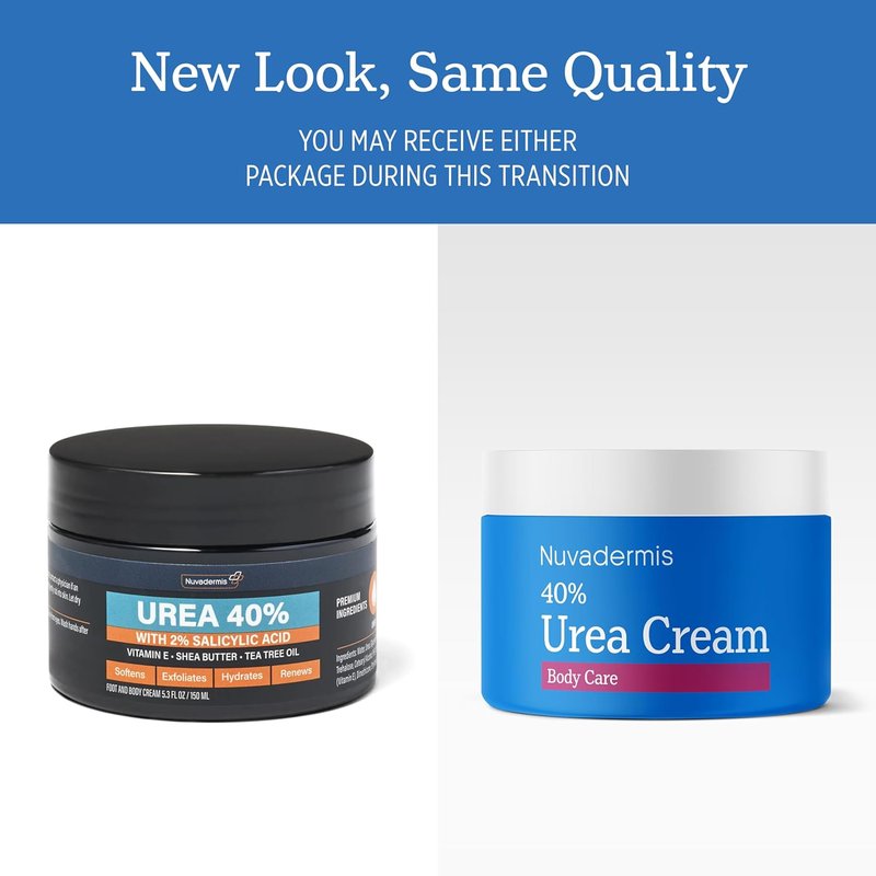Urea Cream 40% - Maximum Strength Moisturizer for Extremely Dry Skin | Urea + Salicylic Acid - 5.3 fl oz