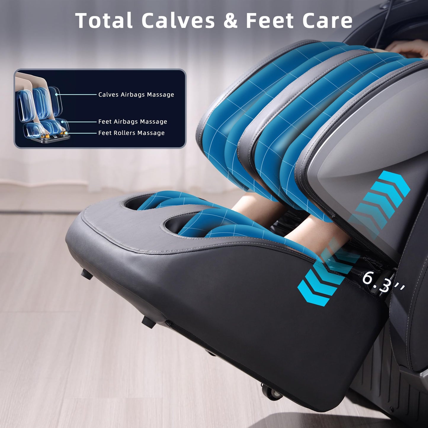 MYTHIA 2026 A303C Massage Chair, Full Body Zero Gravity Recliner with SL Track, Body Scan, 12 Auto Modes, Lumbar Heat, Bluetooth App, Wireless Charge, and Foot Rollers for Home and Office (Black)