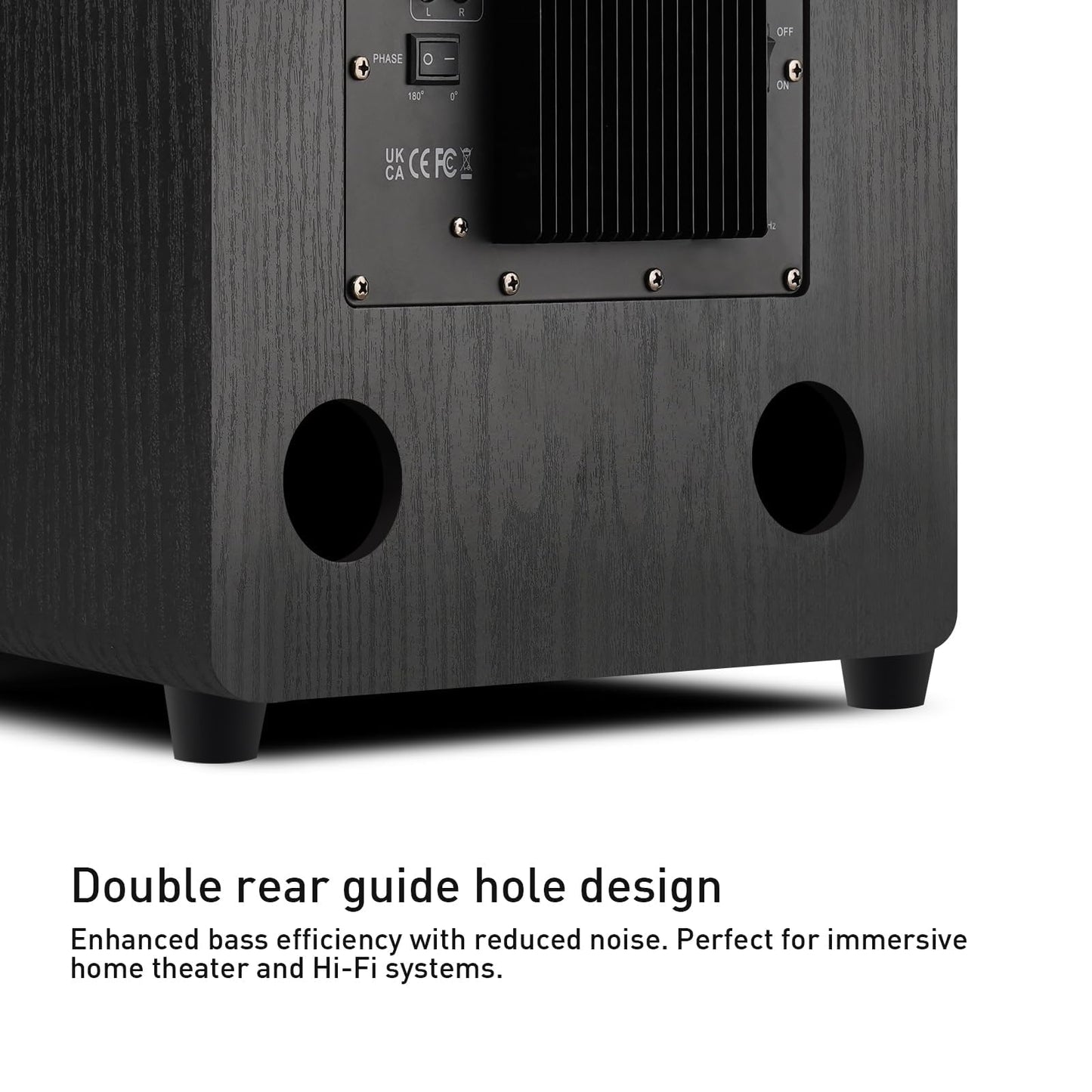 Elimavi 10" Powered Subwoofer Home Audio - 300W Deep Bass for Home Theater - Copper Driver, MDF Enclosure w/Aluminum Radiator - Ideal for Home Surround Sound Systems