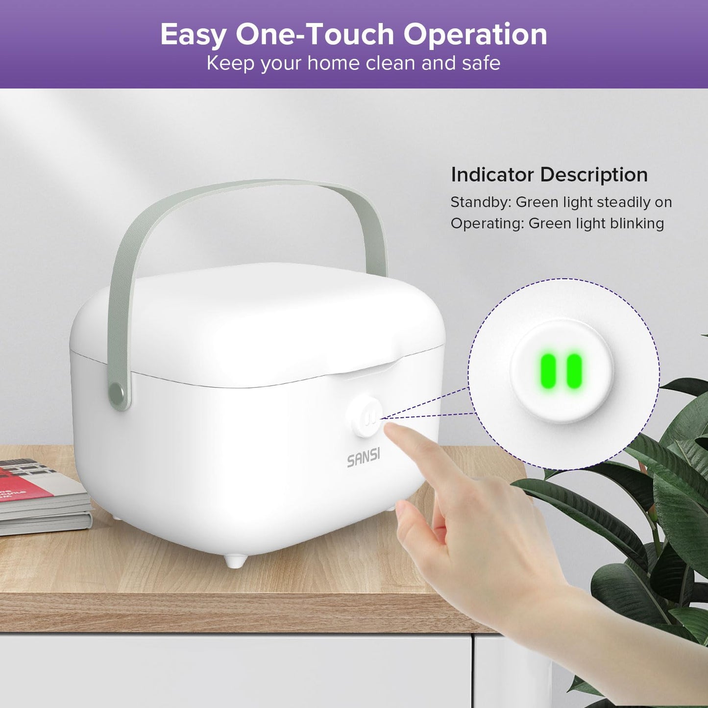 SANSI UV Light Sanitizer Box with 360° UVC Chips, Sanitizes in 5 Minutes 5.1L Large Capacity Sanitizer for Baby & The Whole Family (10W)
