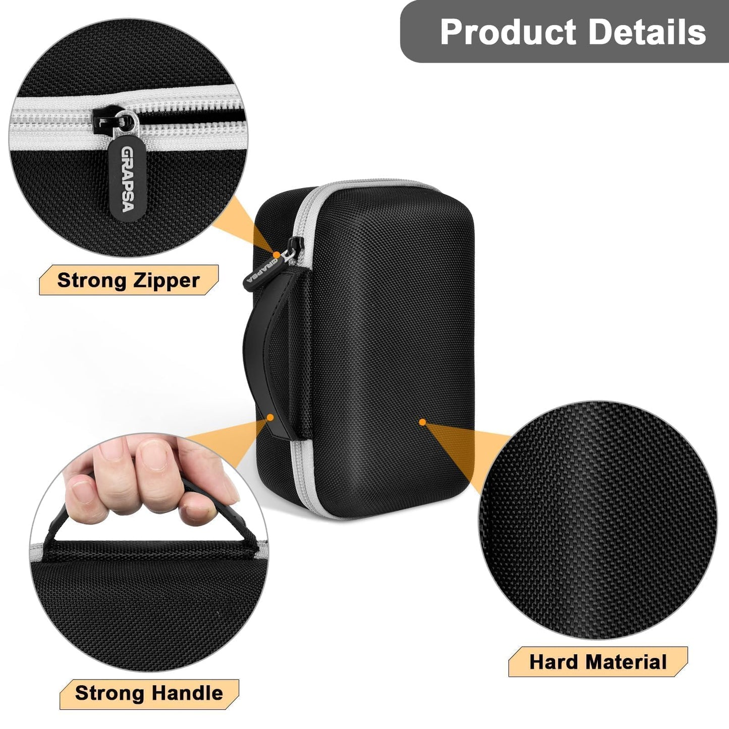 Case Compatible with Anker Prime Power Bank 25000, 26250, 27650, 20100mAh & 100W Charging Base, Storage Travel Holder for Anker Laptop 737 Portable Chargers Prime USB C Cable, Adapter (Box Only)-Black