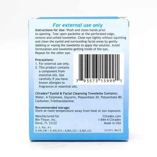 Cliradex Towelettes & Foam Bundle - Wipes with Tea Tree Oil Extract for Demodex, Blepharitis, Mgd and Red Irritated Eye Lid - Gentle Eyelid Cleanser & Eyelash Conditioner