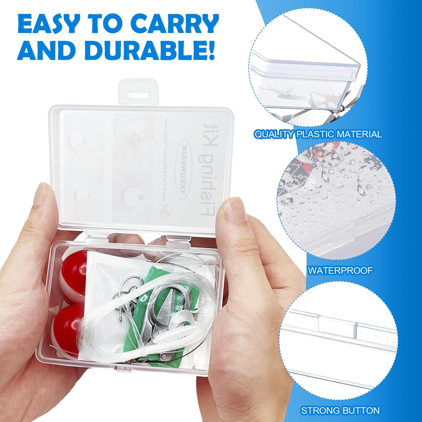 yasuwekik 6 Pack Mini Fishing Kits Bulk Small Emergency Survival Fishing Kits Outdoor Compact Fishing Tackle Kits with Case for Beginner Christmas Shoebox Fillers for Fishing Party Favors