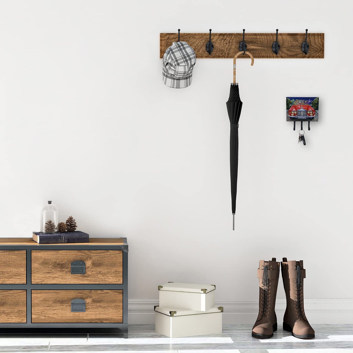 Caroline's Treasures PPP3262TH68 Jack Russell Evening Cruise Leash or Key Holder, Wall Hooks, Key Hooks Holder, Coat Rack Wall Mount, Coat Hooks, Hooks for Hanging Keys, Towels, Aprons, Leashes,