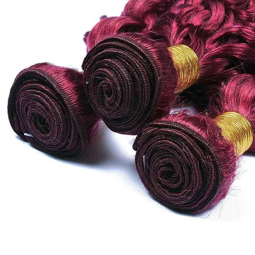 Giginger Burgundy 99J Water Wave Human Hair Bundles 24 26 28 inch Wine Red Human Hair Bundles Burgundy 100% Unprocessed Raw Quick Weave Hair for Black Women