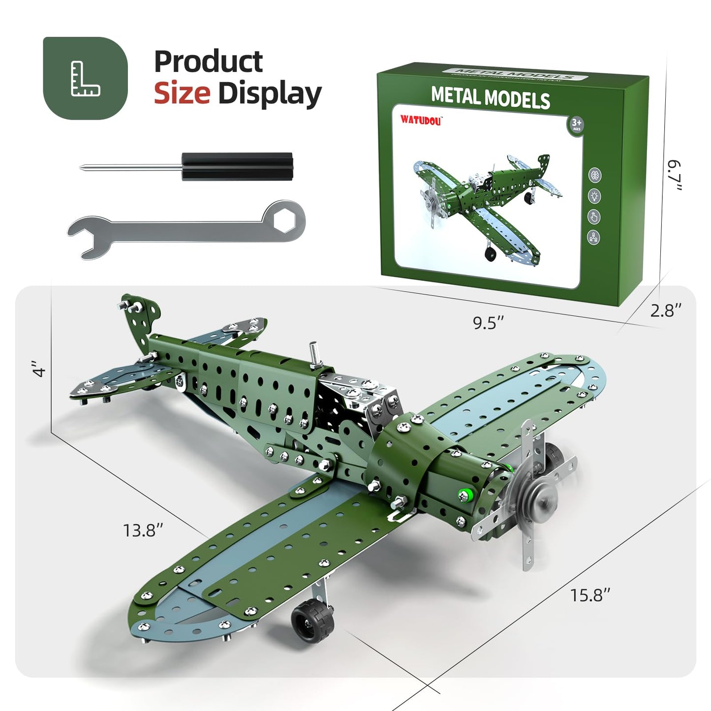 Model Airplane STEM Building Projects Toys - DIY Building STEM Projects Toys for Kids Boys Girls Ages 8-12-16, Assembly Science Kit Model Plane Birthday Gift Toys for Kids Boys 8 9 10 11 12 Years Old