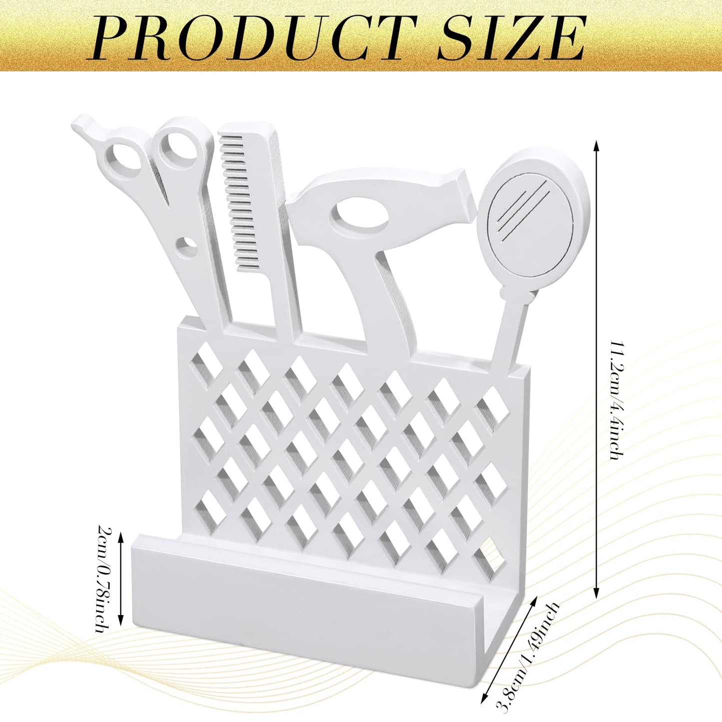 Lincia 2 Pcs Hair Stylist Business Card Holder Wooden Display Business Card Stand for Desk White Salon Gift for Beautician Hair Dresser Office Reception Tabletop Counter