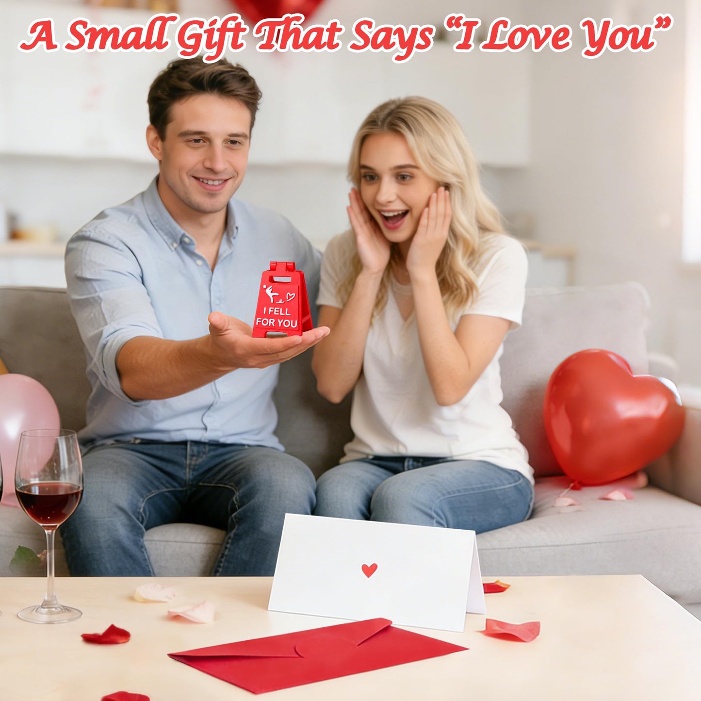 Mini Sign Valentines Day Her Him Gifts for Girlfriend Boyfriend Anniversary Women Gifts for Wife Husband Birthday Romantic Love You Gift for Couples Fiancee I Fell for You 3D Printed Desk Decor Sign
