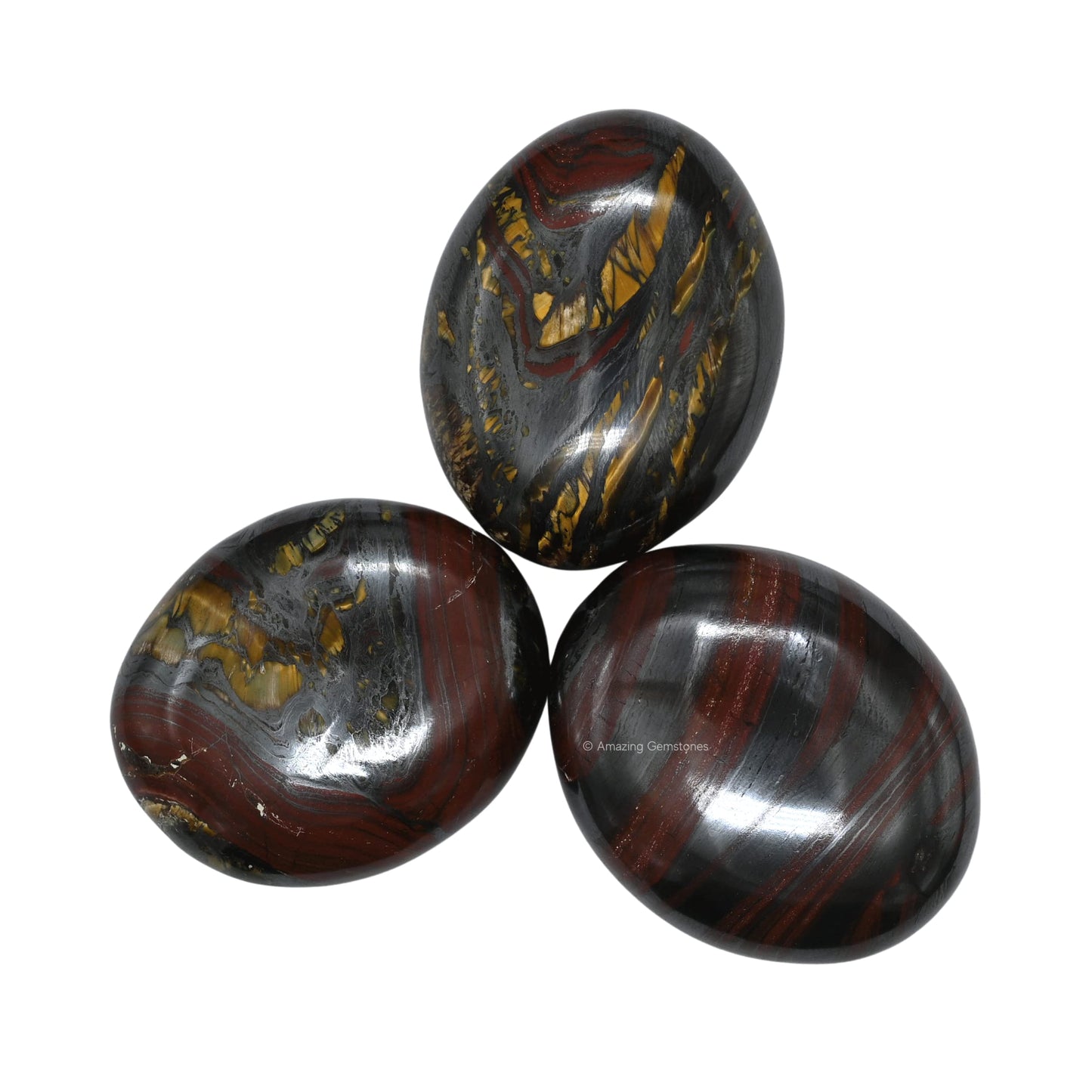 Amazing Gemstone Iron Tiger Eye Crystals and Healing Stones - Large Palm Stone Crystals Piedra - Crystal for Good Luck, Balanced Positive Energy, Meditation - Unique Stocking Stuffers, Gifts for Women