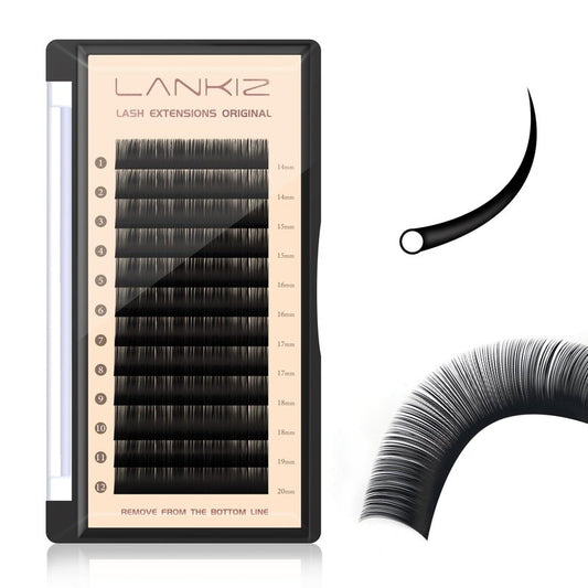 Classic Volume Lash Extension, 0.15 C Curl 14-20mm Mixed Eyelash Extension Lash Trays, Super Matt Black Individual Lash Extensions for Professional Salon Use