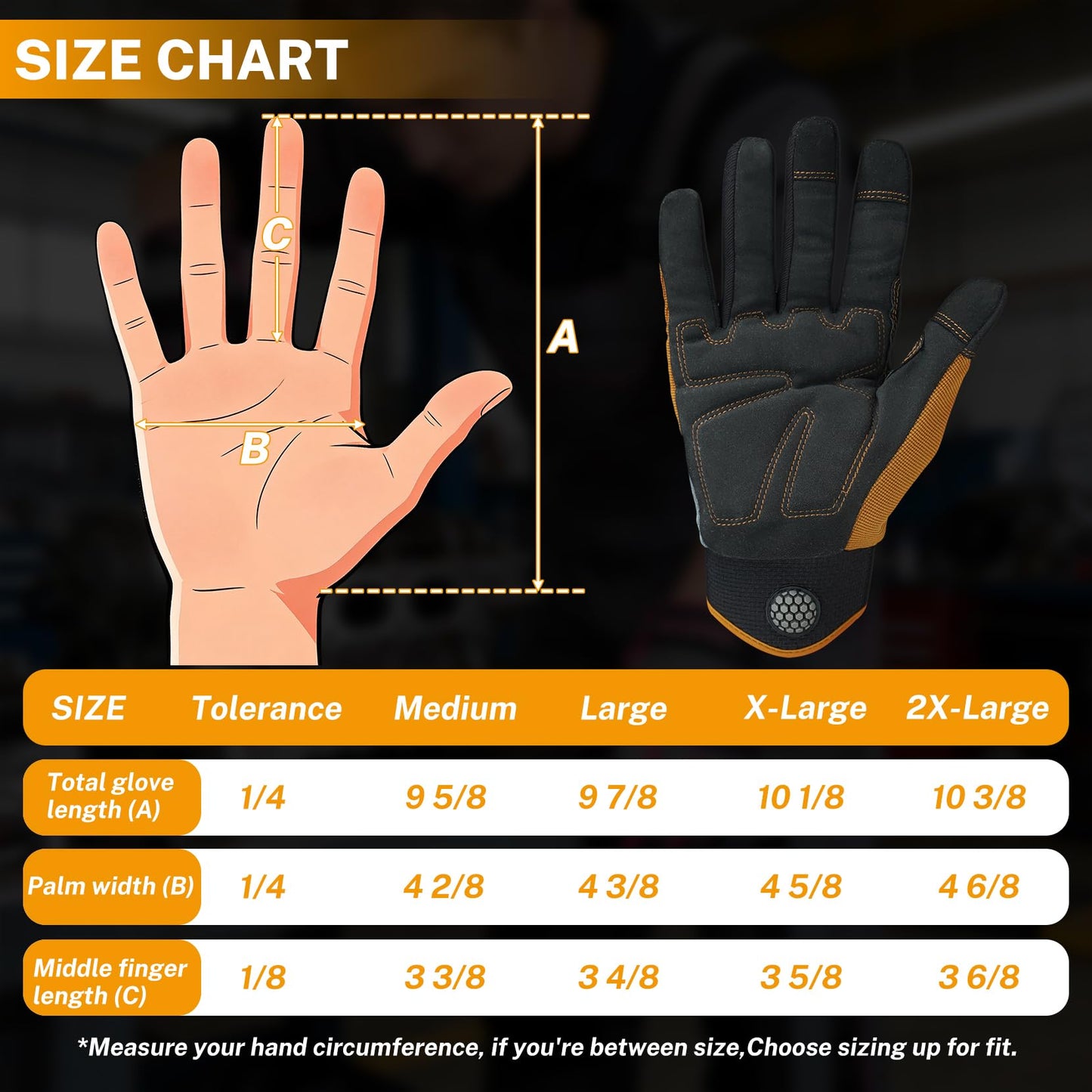 MELOTOUGH Work Gloves for Men Women,Mens Mechanic Work Gloves for Garden,Yard,Warehouse,Touch Screen Working Gloves