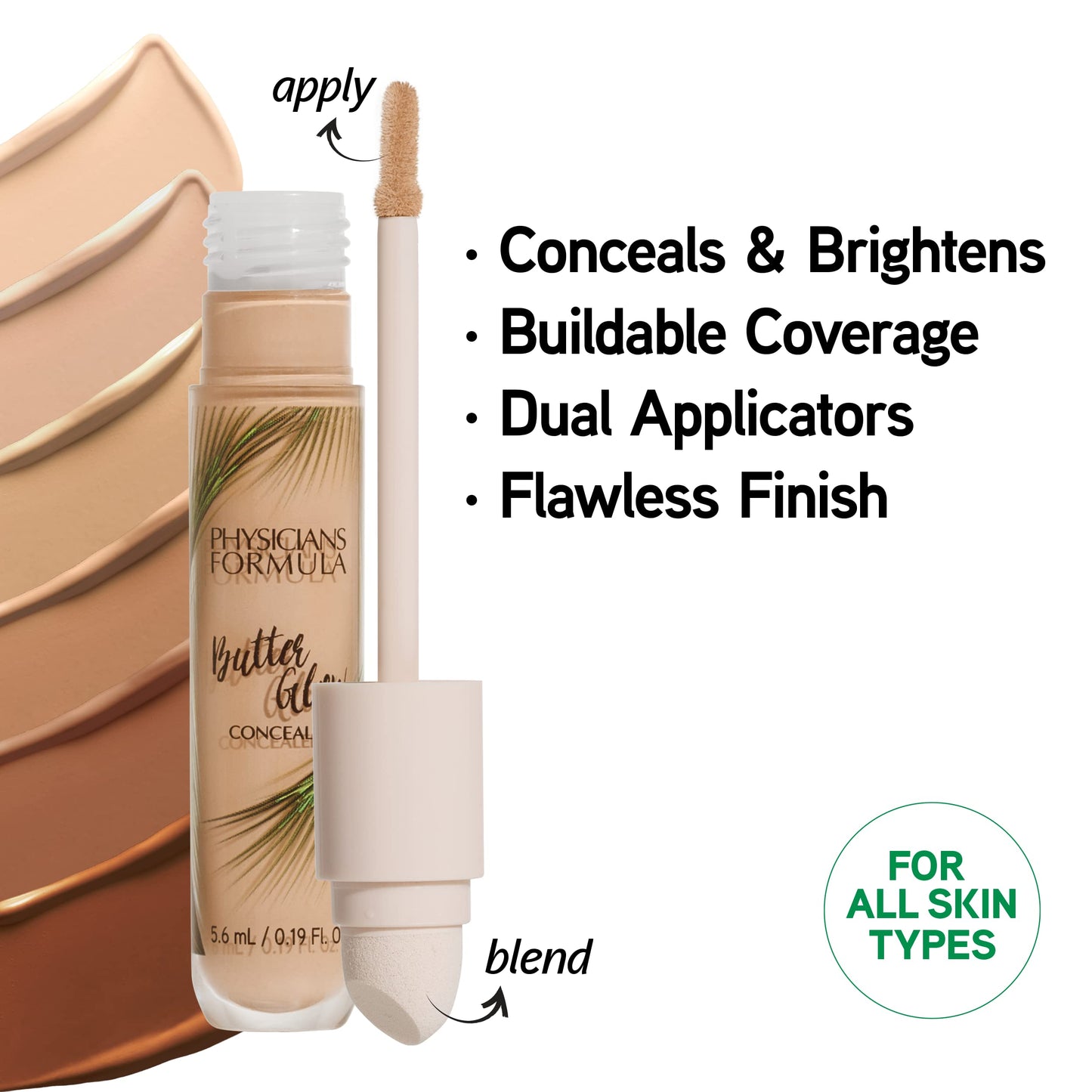 Physicians Formula Mineral Wear Talc-Free Loose Powder Creamy Natural, Dermatologist Tested, Clinically Tested & Butter Glow Concealer Light-to-Medium