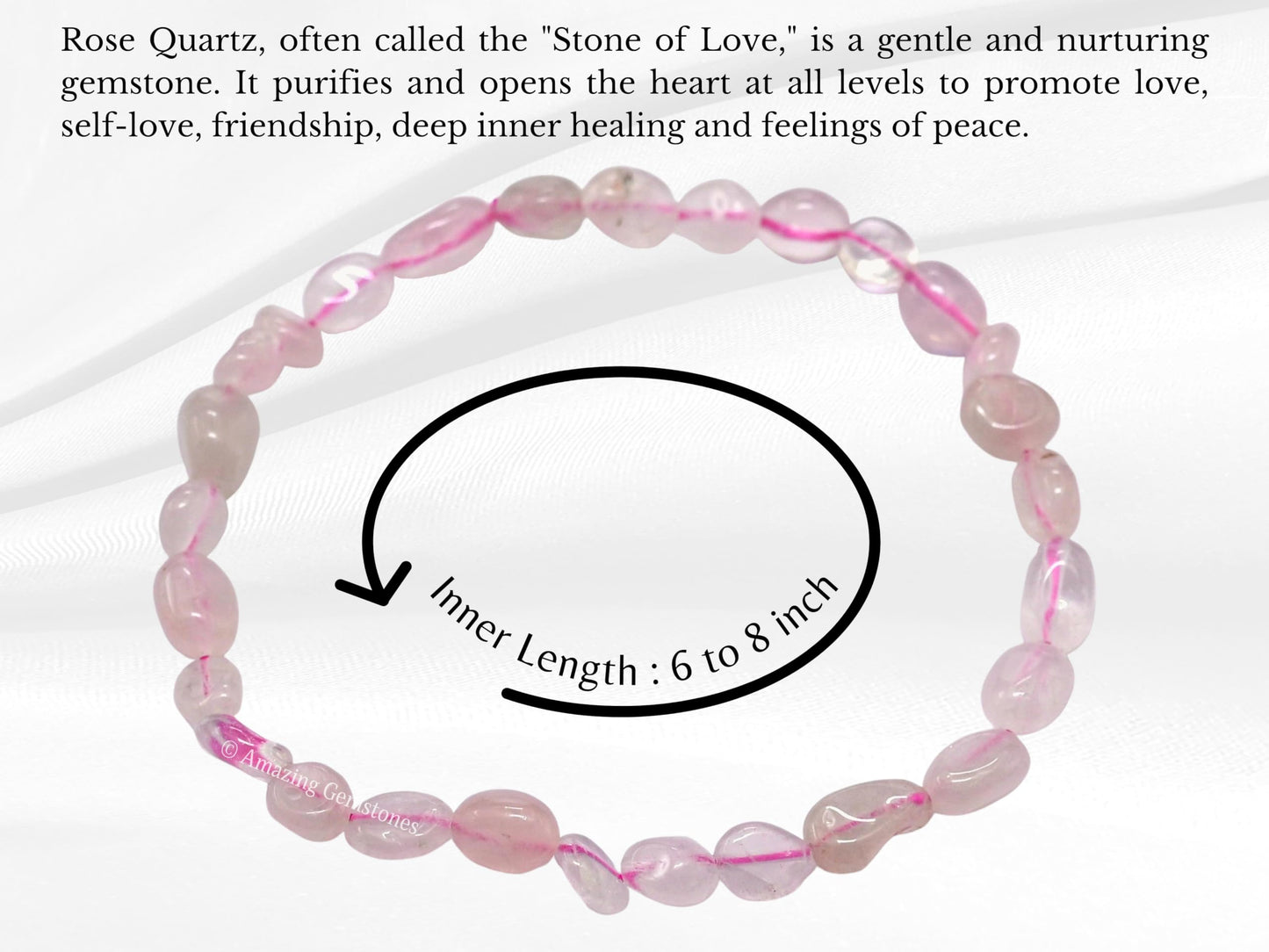 Amazing Gemstone Rose Quartz Bracelet for Women Men's Gifts - Chakra Protection Mens Bracelet - Rose Quartz Crystal Tumbled Stone - Beaded Pulseras Para Hombres Mujer Christmas Stocking Stuffers