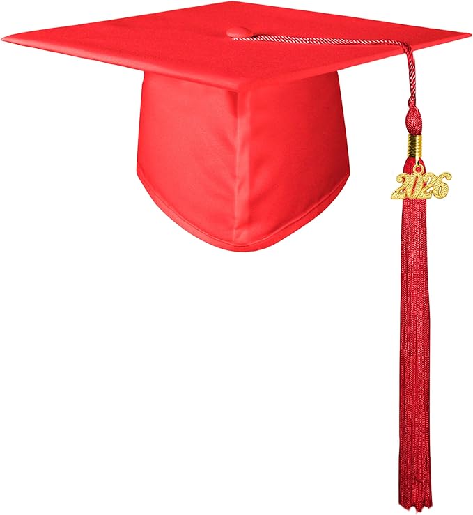 GraduationMall Matte Graduation Cap with 2026 Tassel for High School & Bachelor