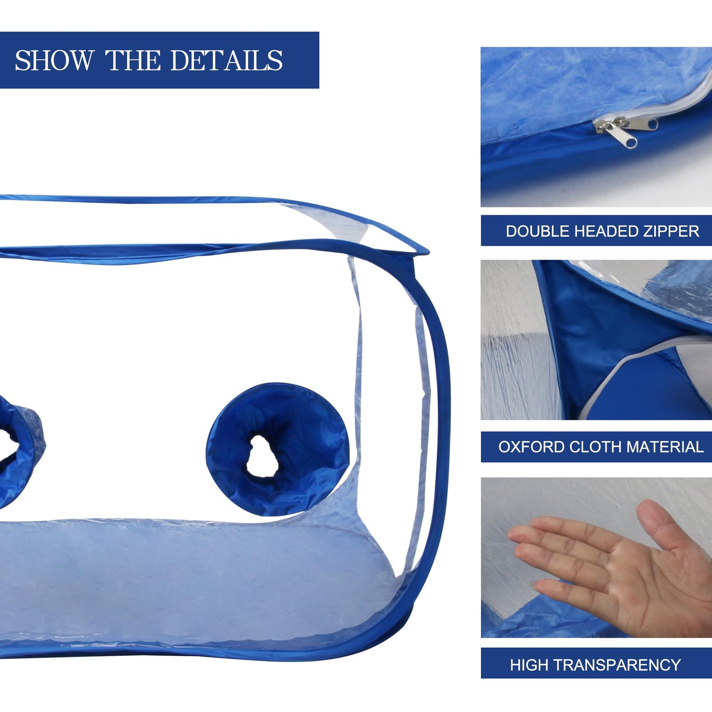 Toboom Portable Still Air Box Mycology with Pop Up Mushroom Growing Kit - Ideal for Mushroom Cultivation in Office and Mycology Enthusiasts (Blue)