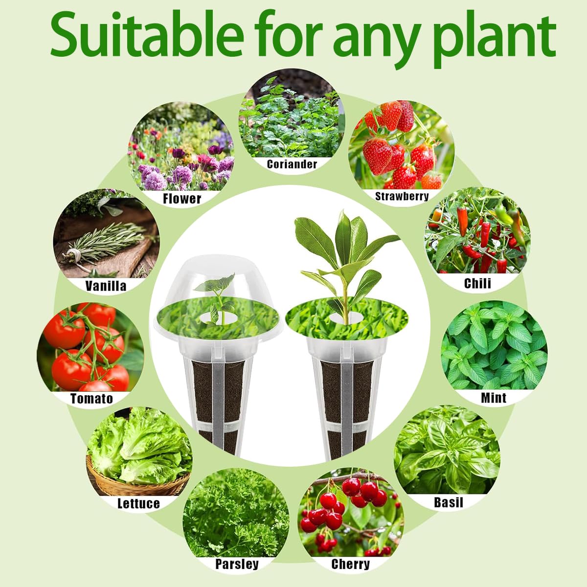 105 Seed Pod Kit for Aerogarden, Hydroponics Accessories for System Compatible with Hydroponics Supplies from All Brands, 30 Grow Sponges, 12 Grow Baskets, 12 Domes, 50 Pod Labels, 1 Tweezer (105 Pcs)